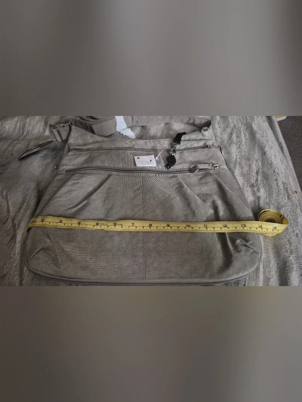 Vintage Travelon RFID Blocking Expandable Crossbody Bag & Wallet with Tags-Gray
